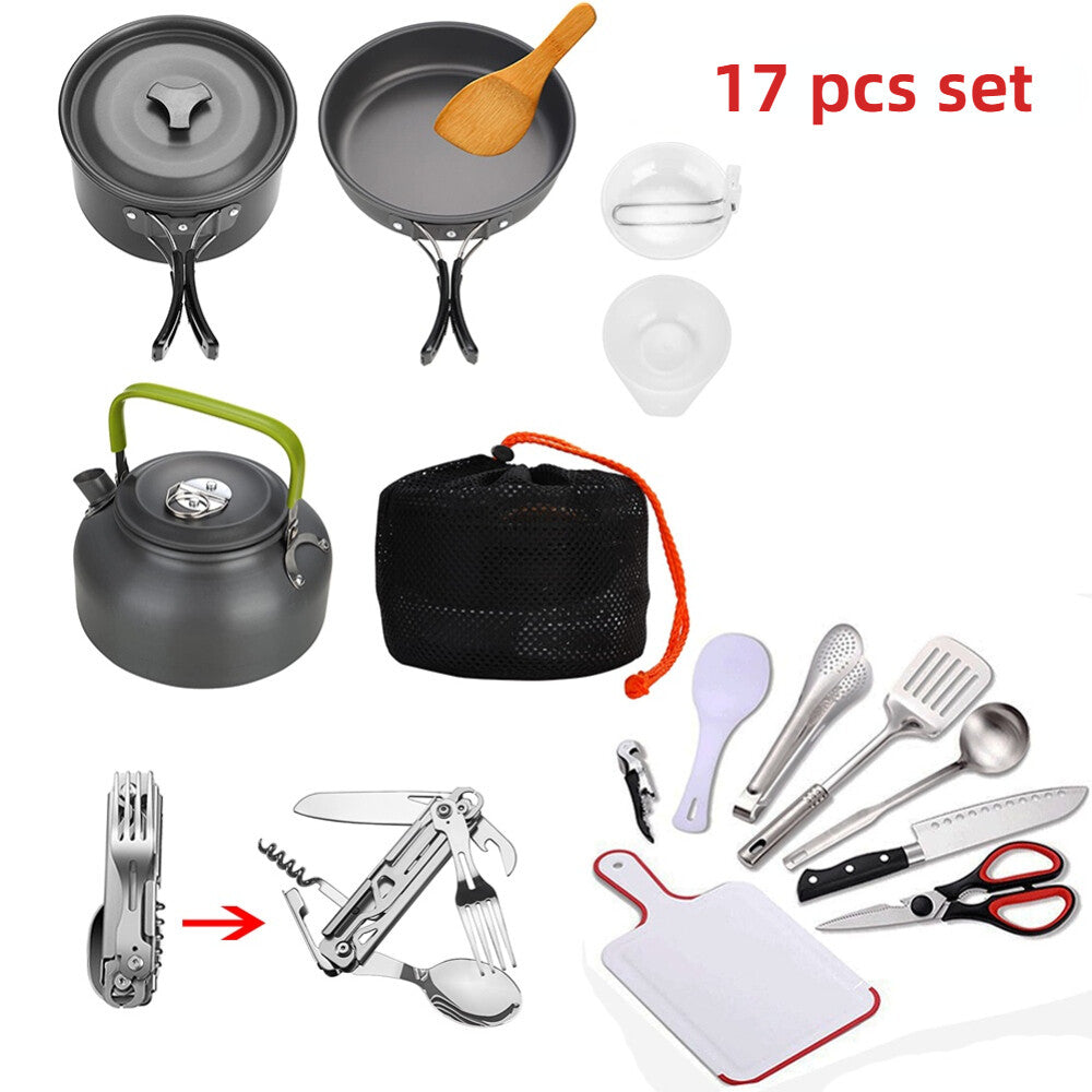 Portable Camping Cookware Set for Outdoor Cooking & Picnics