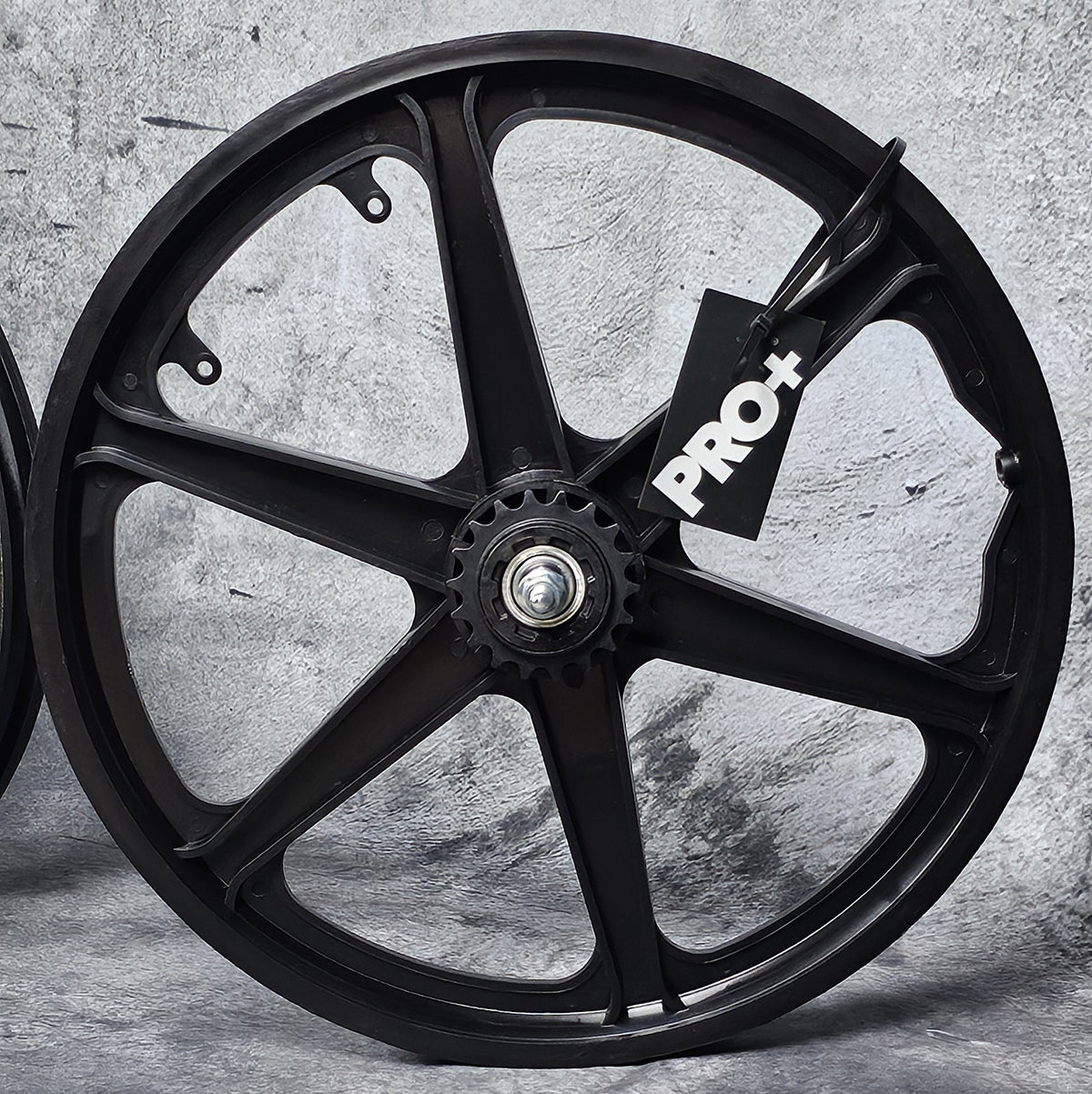 20-Inch Bicycle Wheelset with 6 Spoke Black Mag Style Rims for BMX