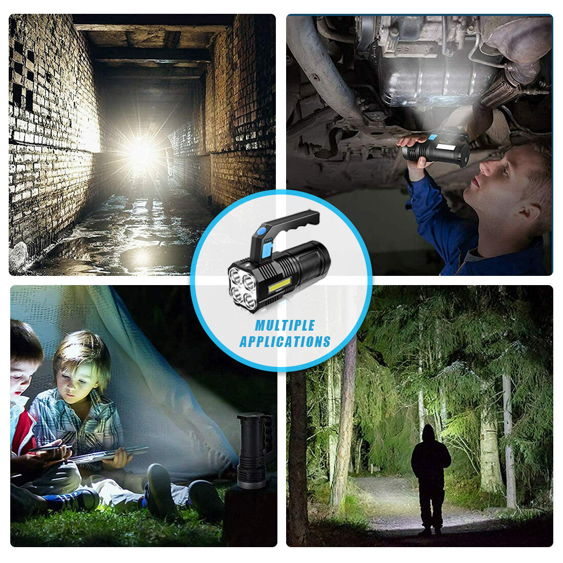 High Power Rechargeable LED Flashlight 9900000LM Tactical Torch 4 Modes