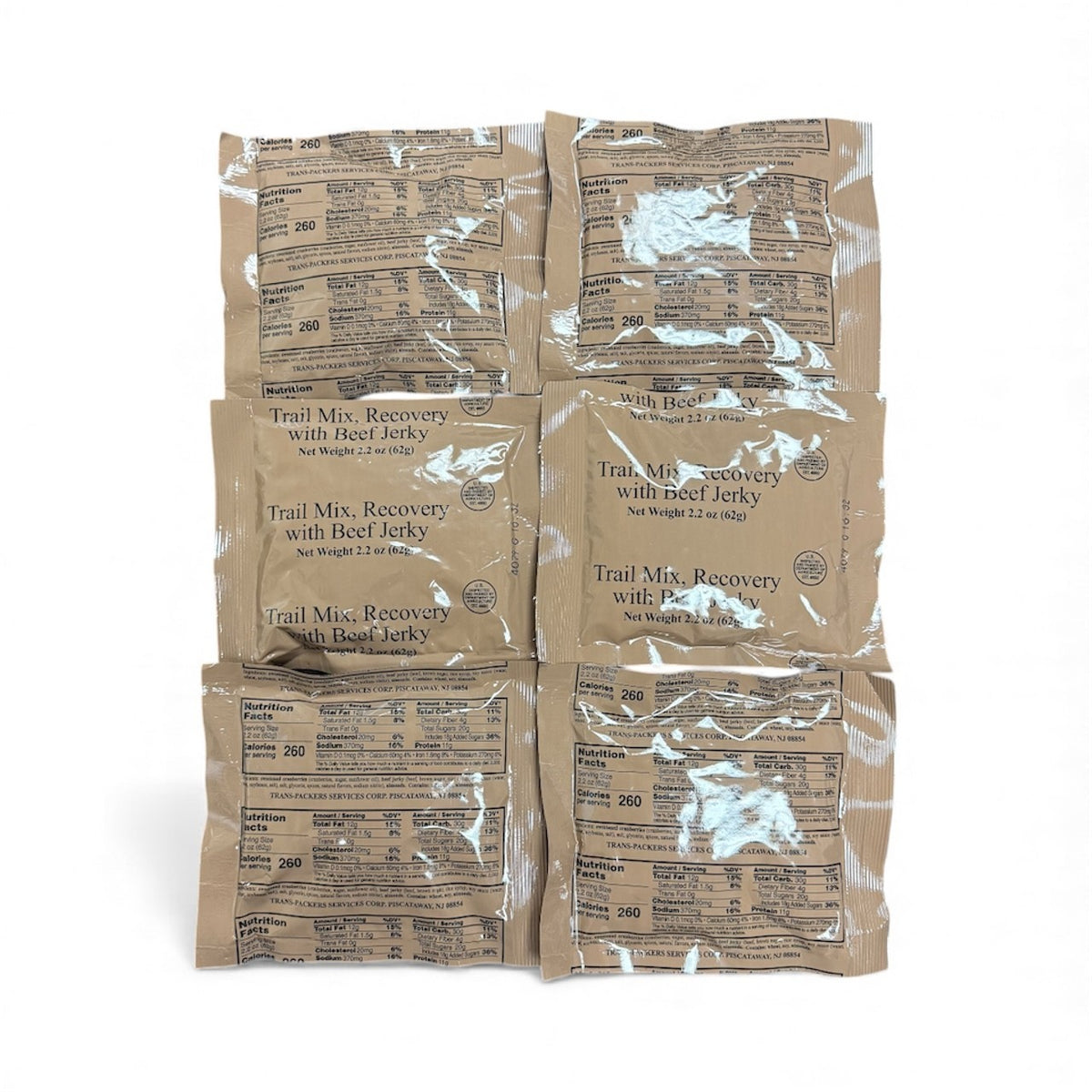 Military-Style Recovery Trail Mix with Beef Jerky - 6, 12, 60, 100 Pack
