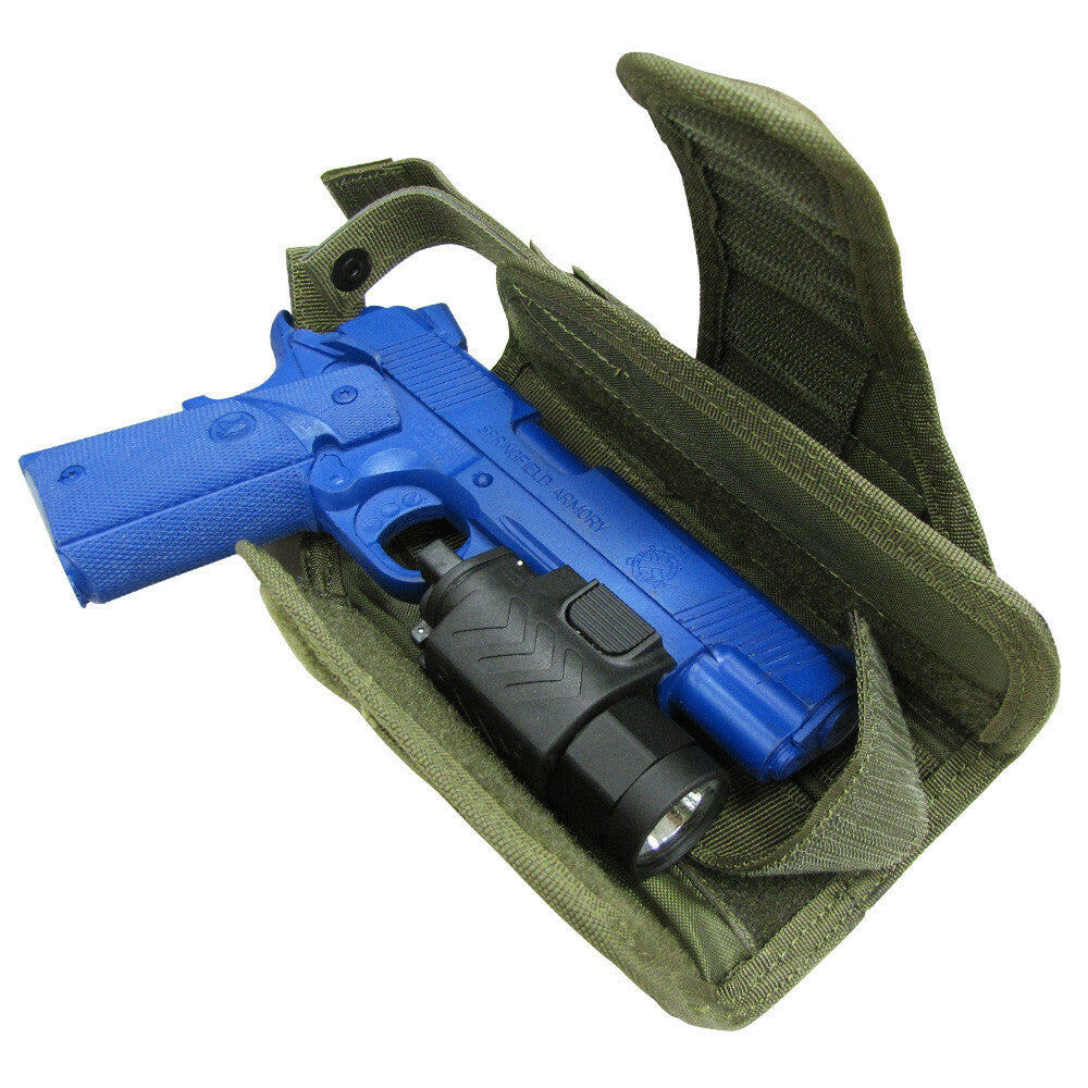 Tactical Vertical MOLLE Pistol Holster with Retention for Universal Fit