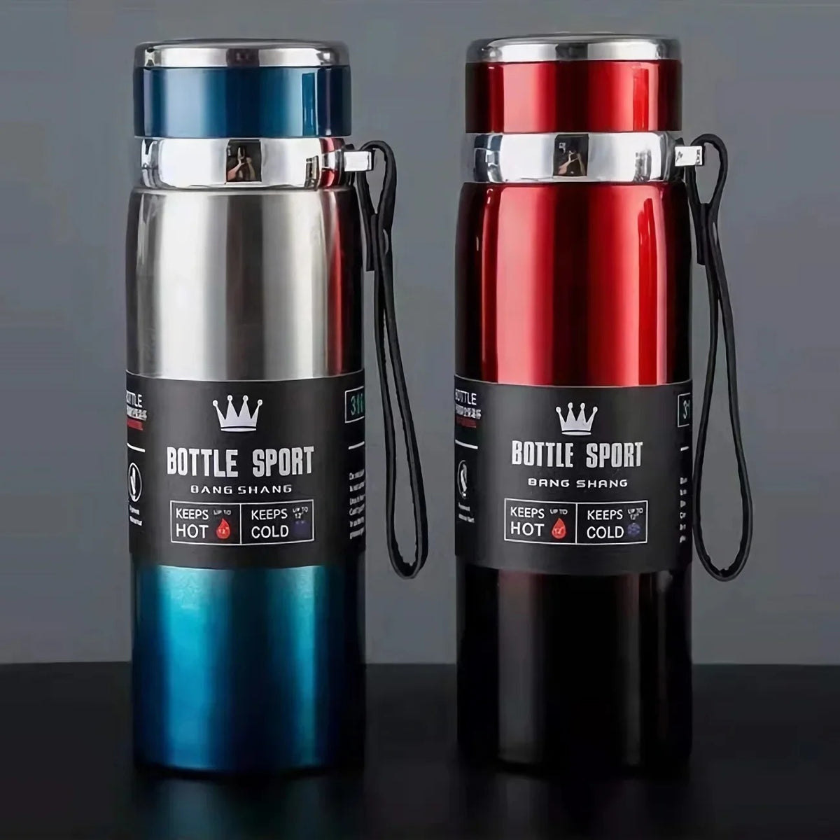40 oz Insulated Stainless Steel Water Bottle - Wide Mouth Thermos Flask