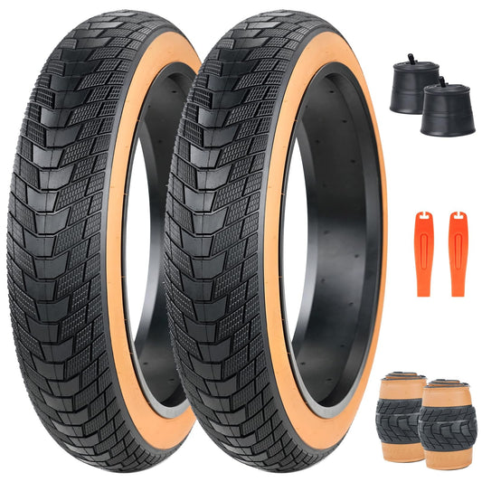 Fat Bike Tire 20x3.0 Inch Set with Inner Tubes - Durable Replacement for Mountain & E-Bikes