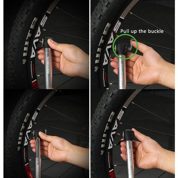 Mini Portable Bike Pump with Aluminium Alloy Handle & Reversible Valves