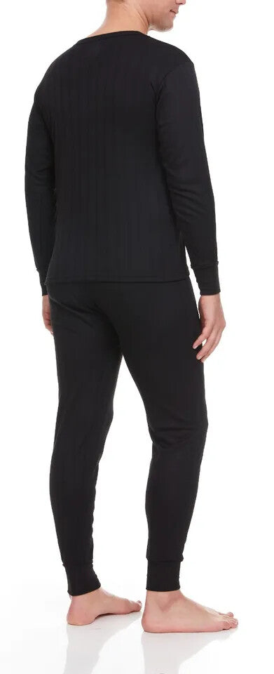 Men's Cotton Fleece-Lined Thermal Underwear Set - Winter Base Layers