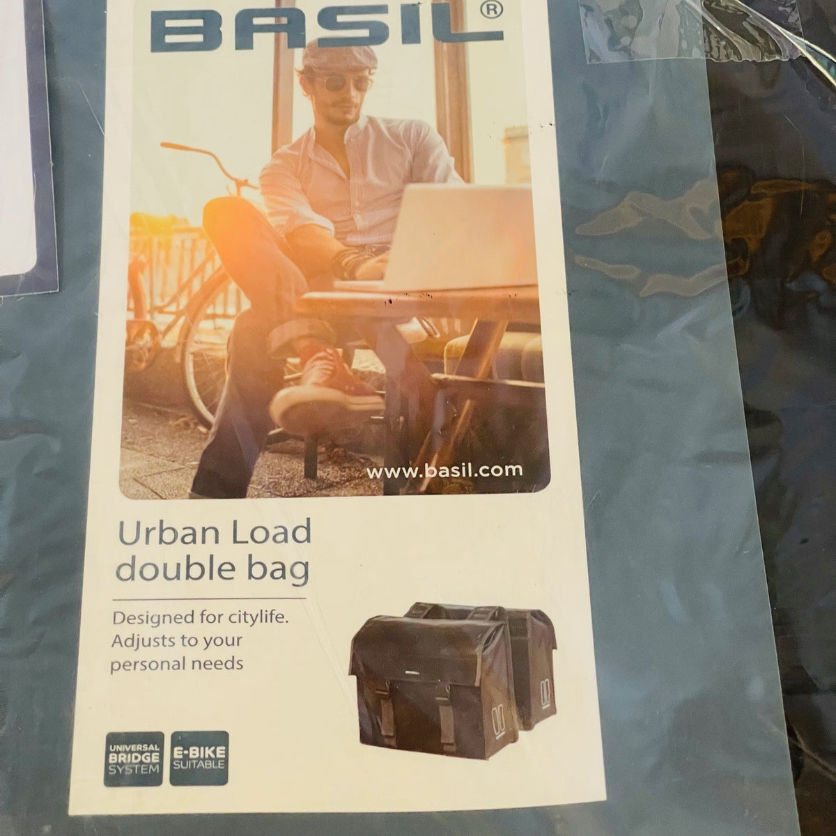 Basil Urban Load Double Pannier Bags Black 48L Bicycle Rear Rack Storage