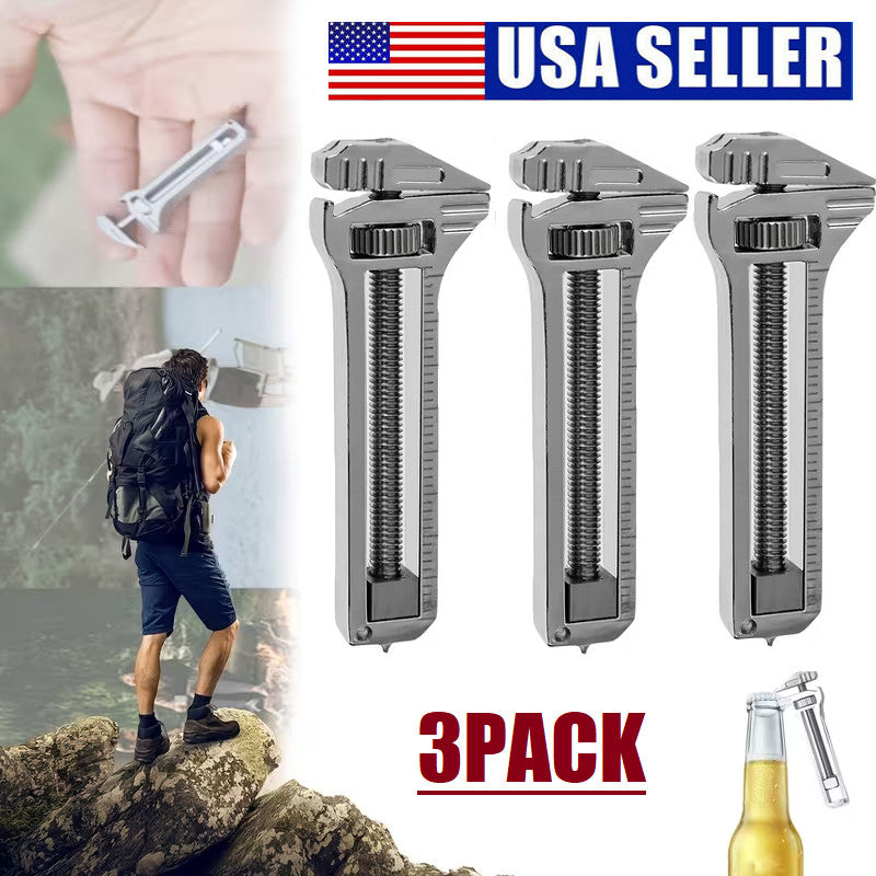 Mini Titanium Multi-Tool Wrench with Bottle Opener Keychain for Camping & DIY