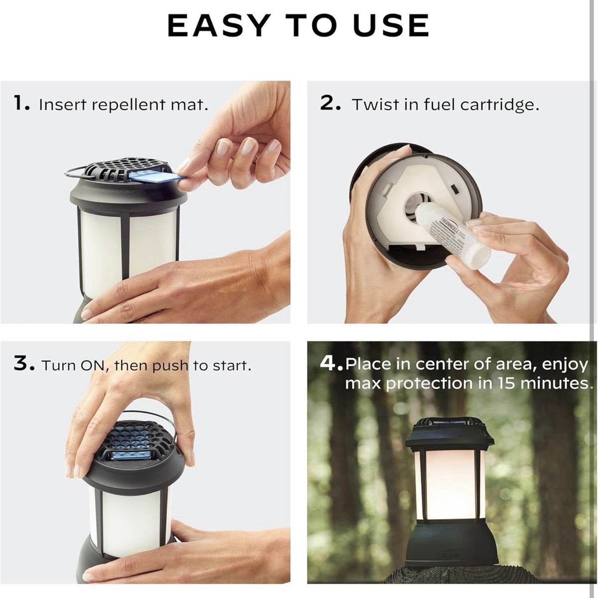 Mosquito Repellent Lantern with 15-Foot Zone Protection for Outdoor Use