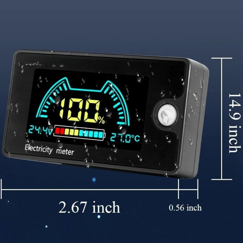 Digital Battery Monitor for Golf Carts RVs 8V-100V 12V 24V 48V 60V 72V 84V