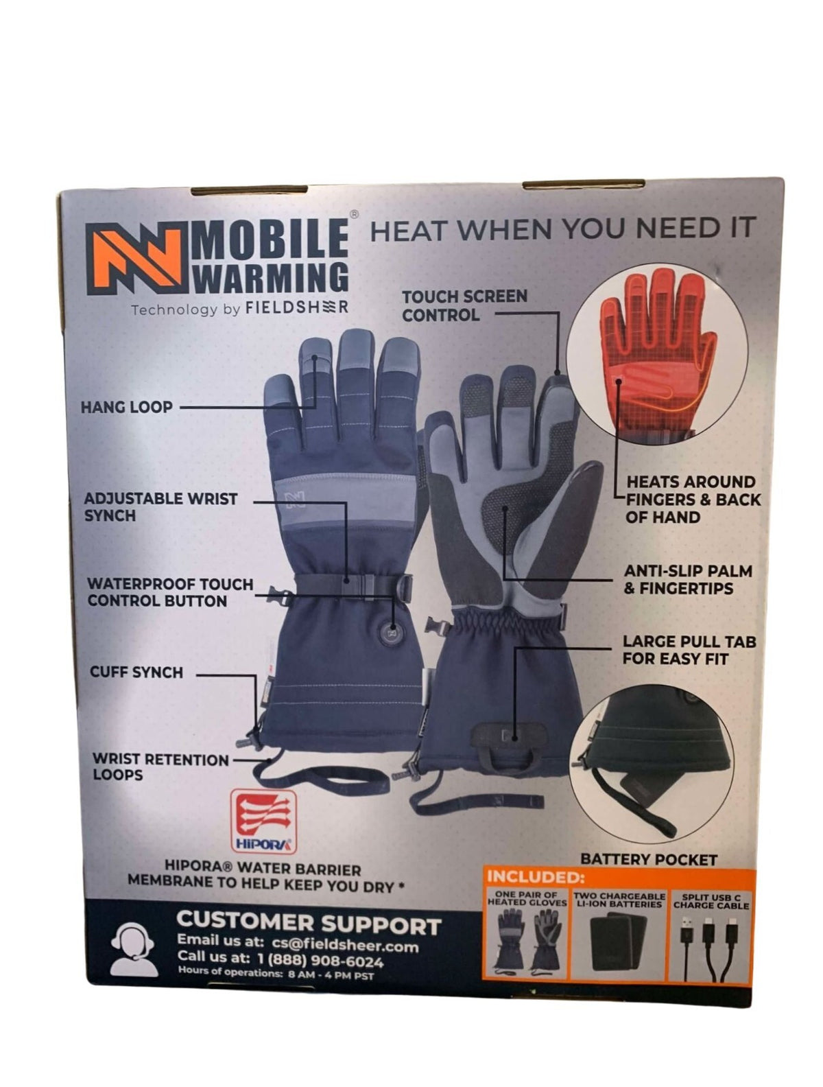 Battery Operated Heated Gloves Touchscreen Compatible XX Large for Cold Weather