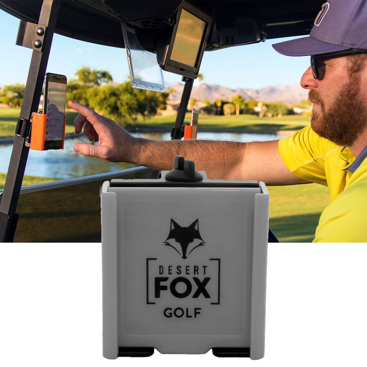 Golf Cart Phone Holder Adjustable Smartphone Caddy Gray