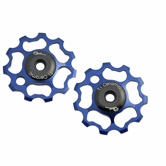 Lightweight Bicycle Derailleur Pulleys for 9 & 10 Speed Shimano Dura Ace Ultegra XT - Blue
