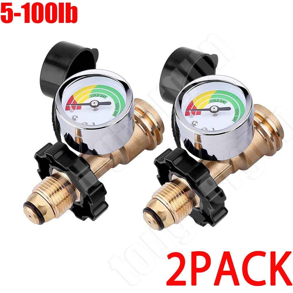 2 Pack Propane Tank Gauge Level Indicator for 5-100lb QCC1 Connect BBQ