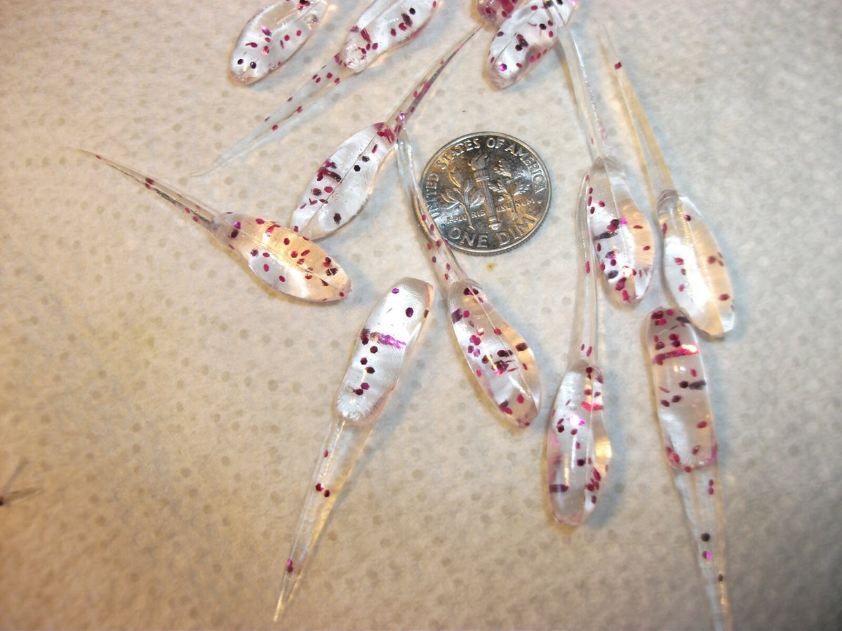 3/4-Inch Pink Glitter Soft Plastic Grubs for Crappie & Bass Fishing