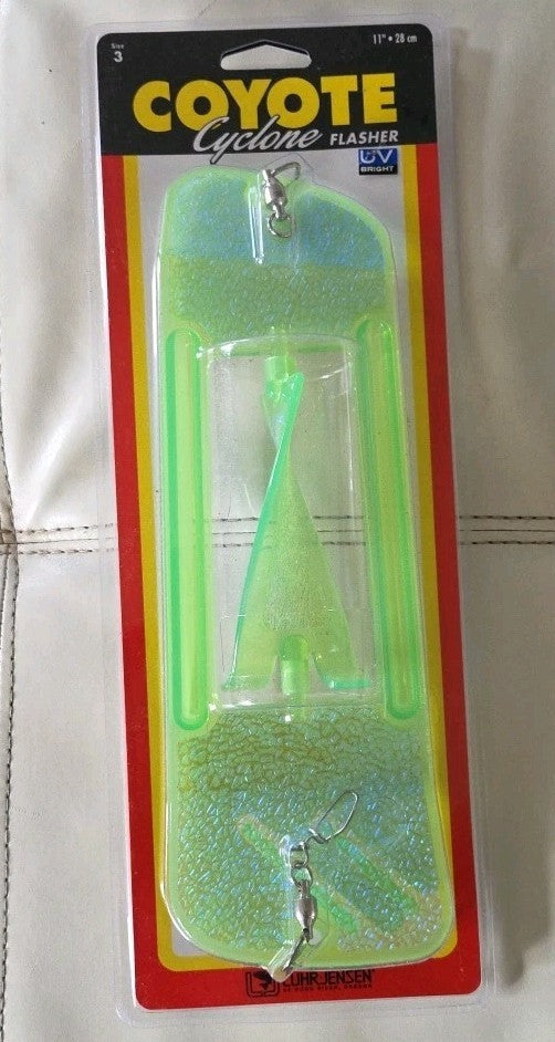 11-Inch Fish Candy Flasher Lure - Chartreuse Moon Jelly for Saltwater and Freshwater Fishing