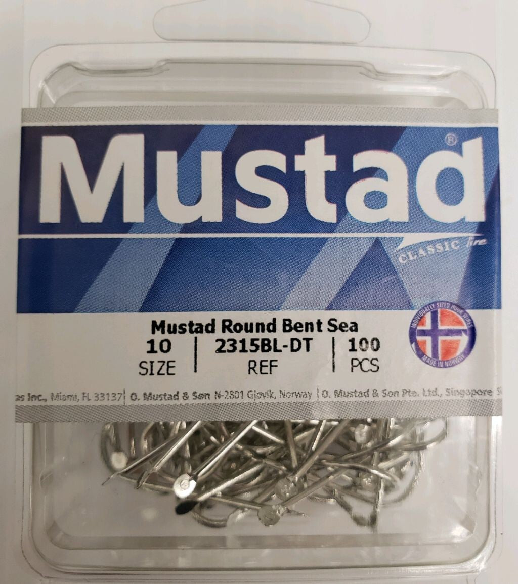 Mustad Round Bend Sea Fishing Hook Size 10 - 100 Pack Duratin Coated