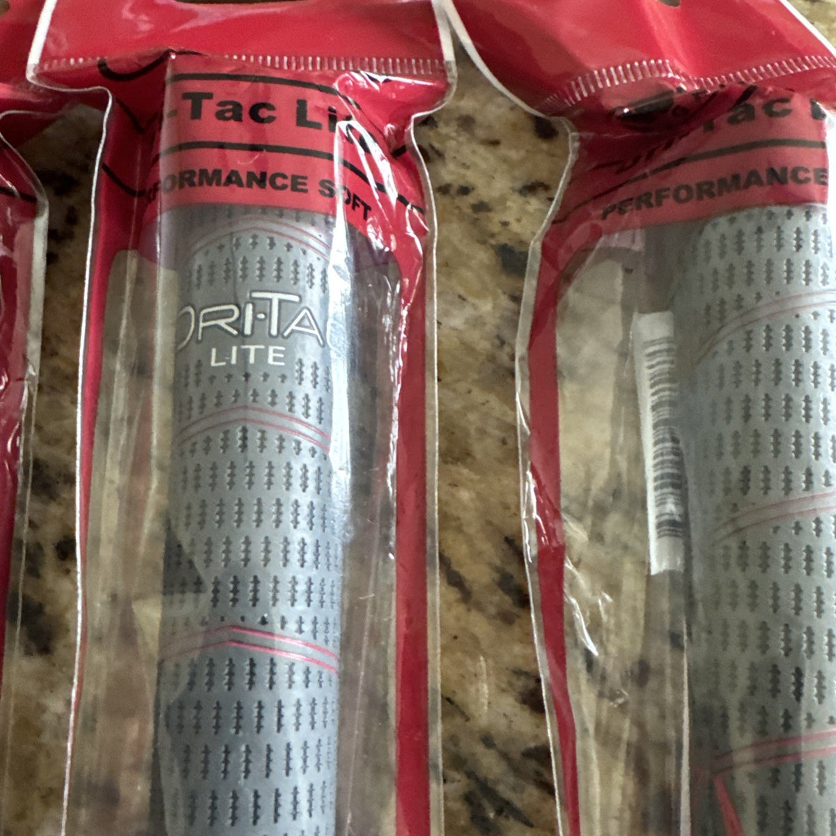 Golf Grip Grey Red 3 Pack Dri-Tac Lite Standard Replacement Grips