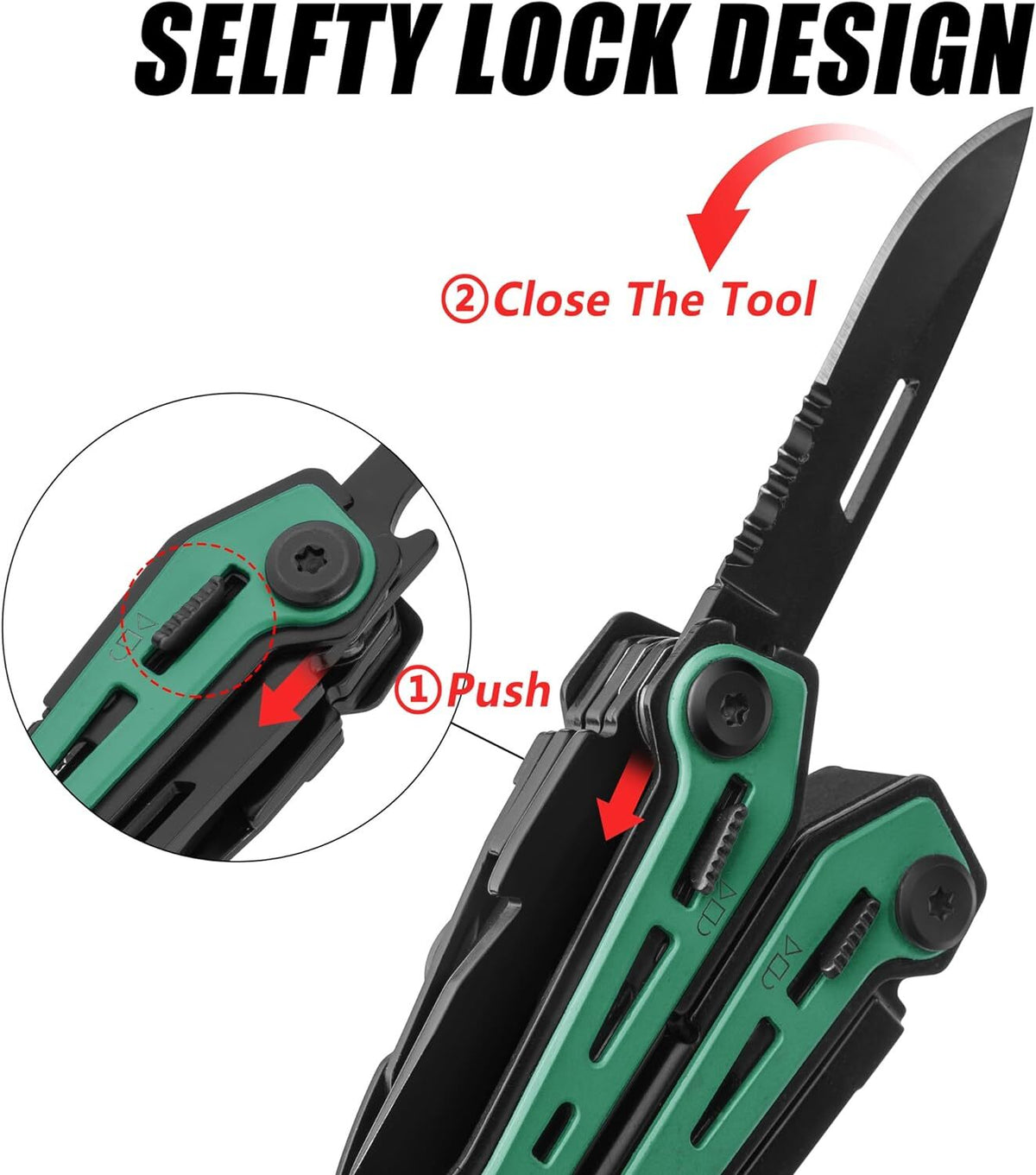 16-in-1 Multi Tool Pliers Stainless Steel EDC with Pocket Knife, Belt Clip