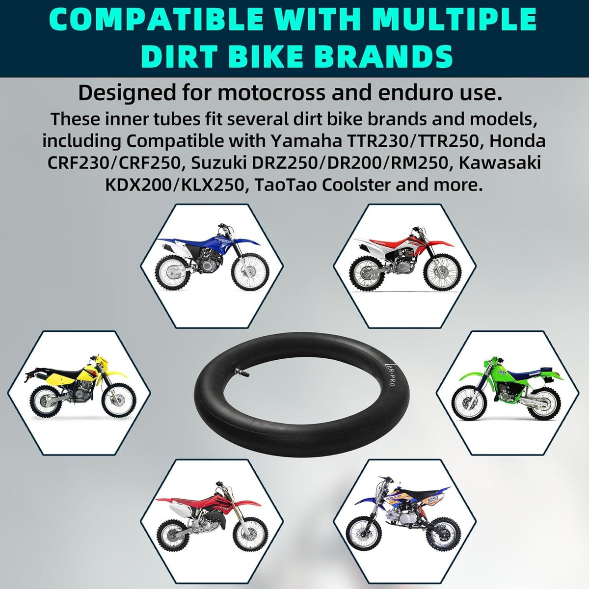 Heavy Duty 18-Inch Dirt Bike Inner Tube with TR4 Valve for 110/100-18 Tires