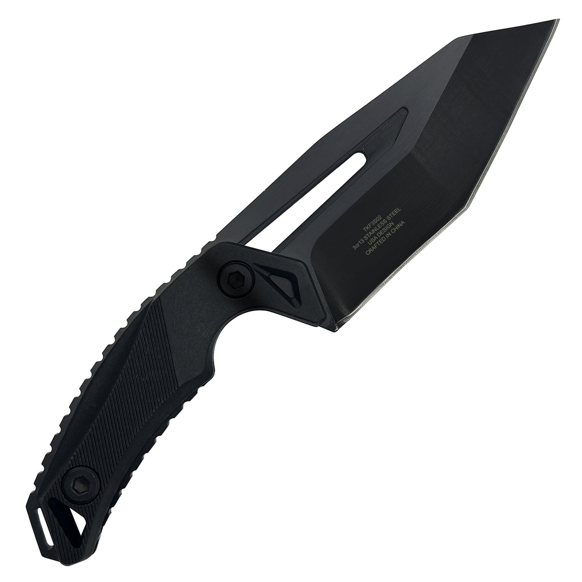 6.5-Inch Full Tang Tanto Fixed Blade Knife with MOLLE Webbing Clip