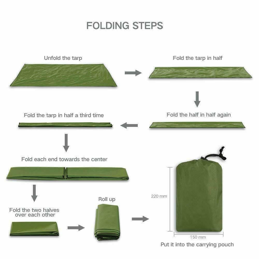 Waterproof Camping Tarp Shelter for Outdoor Backpacking and Rain Protection
