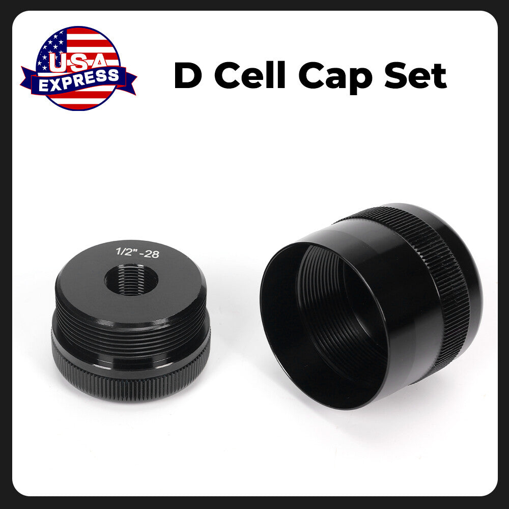 1/2-28 Aluminum End Caps Set for Battery Cell Replacement - Black, High Quality 6061