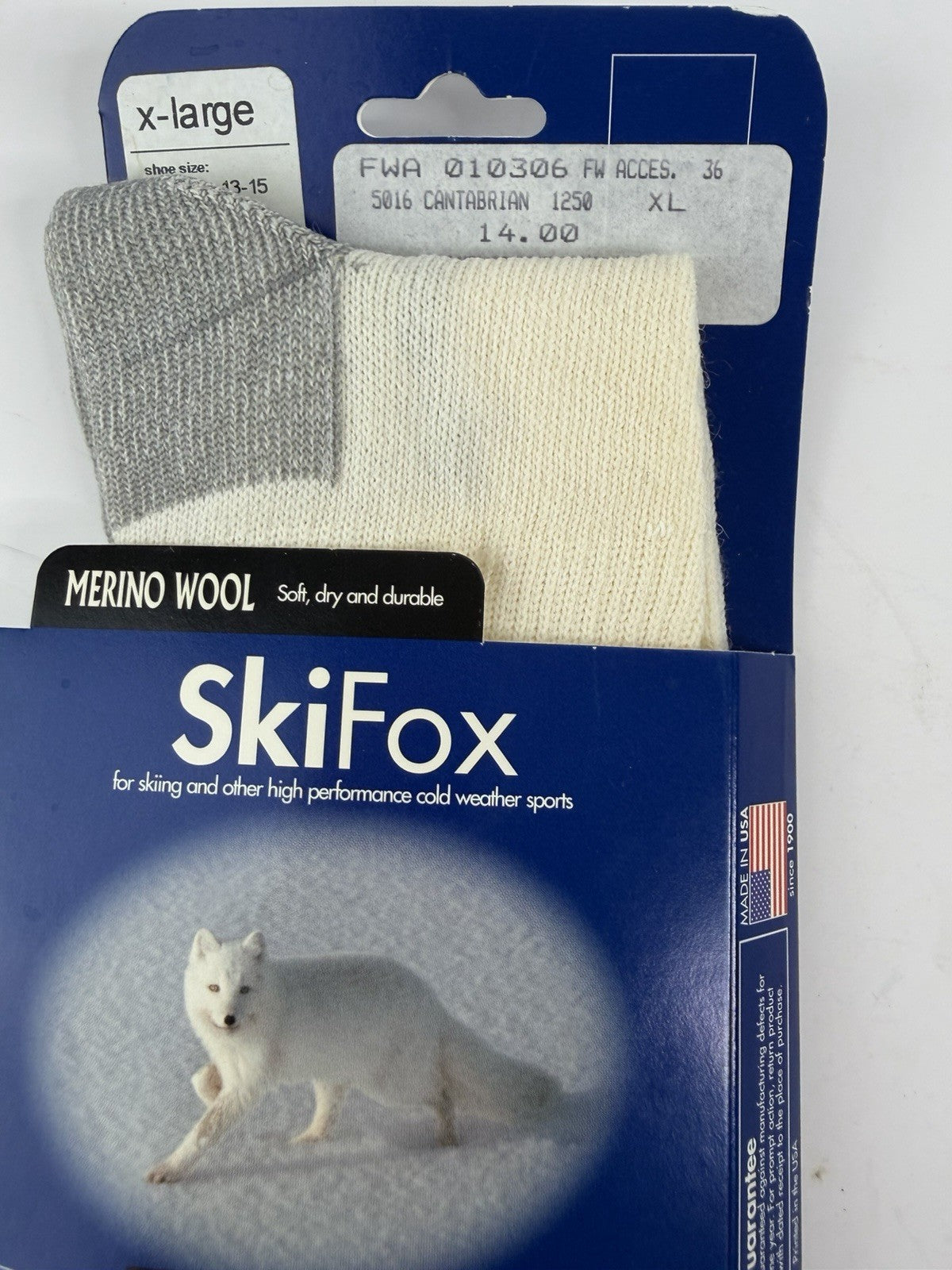 Men's Merino Wool Ski Socks XL Size 13-15 for Winter Sports - Style 5016 Cantabrian