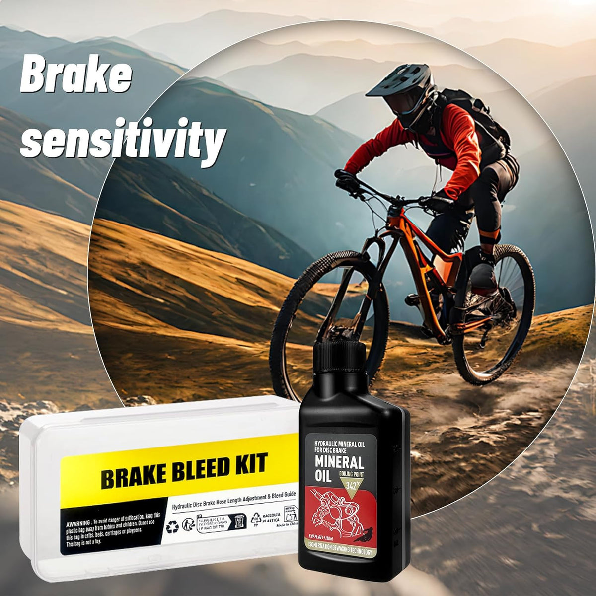 Bike Brake Bleed Kit for Hydraulic Disc Brakes - Shimano, Tektro, TRP