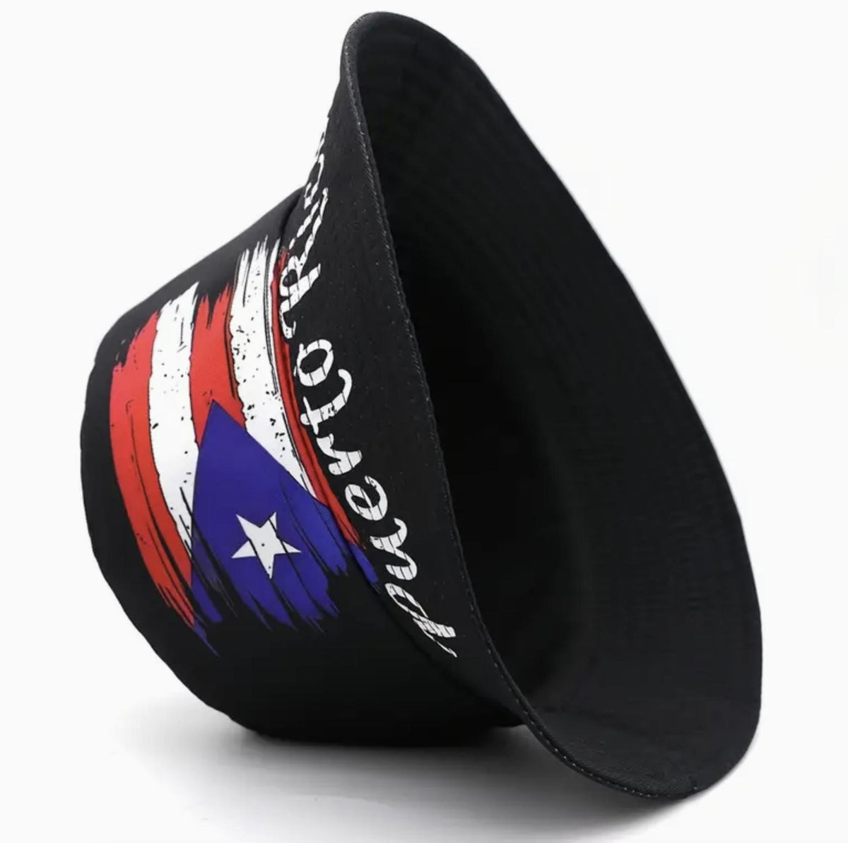 Puerto Rico Flag Bucket Hat for Adults Unisex Black One Size