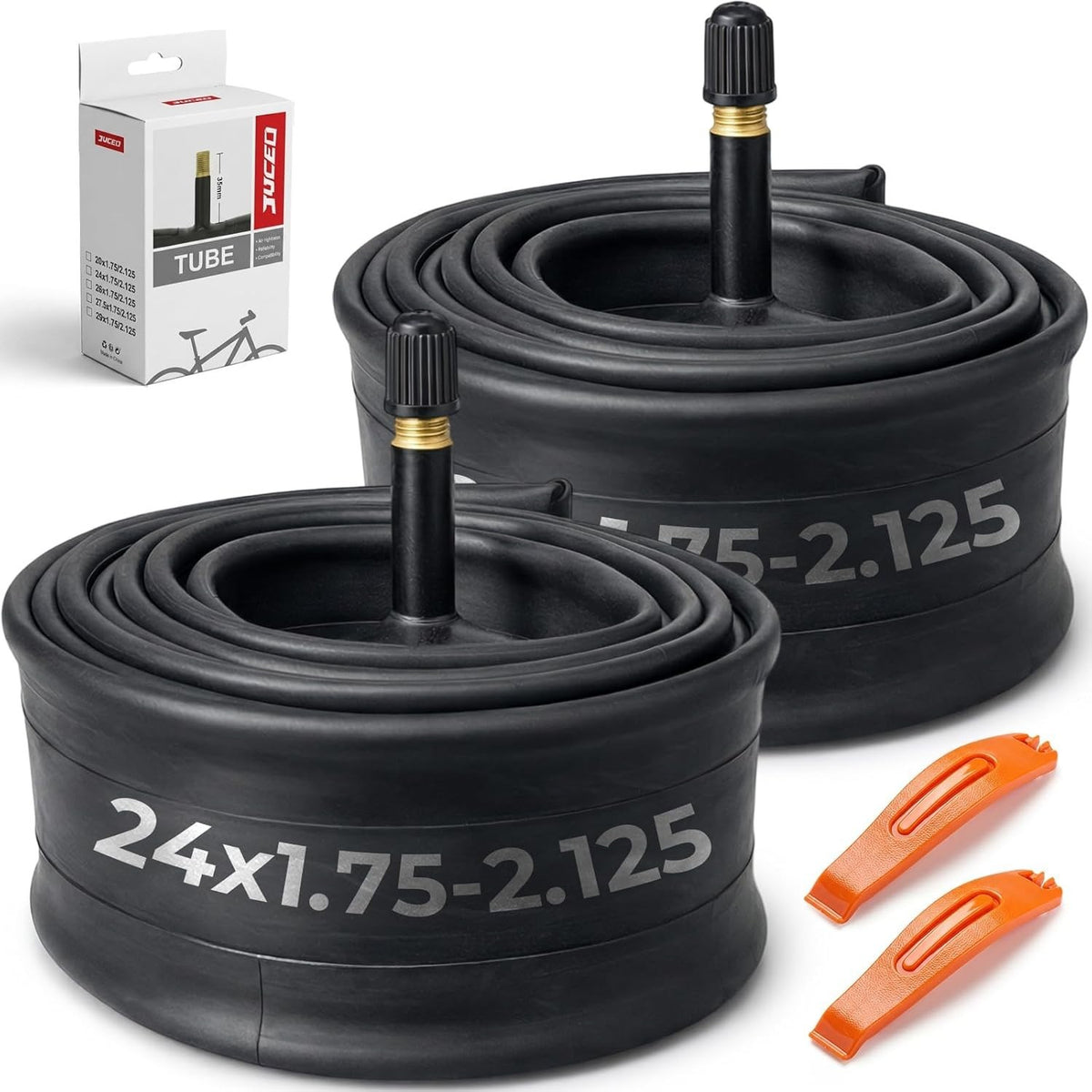 Bike Inner Tubes 20-27.5 Inch with Schrader Valve - 2 Pack, Multiple Sizes