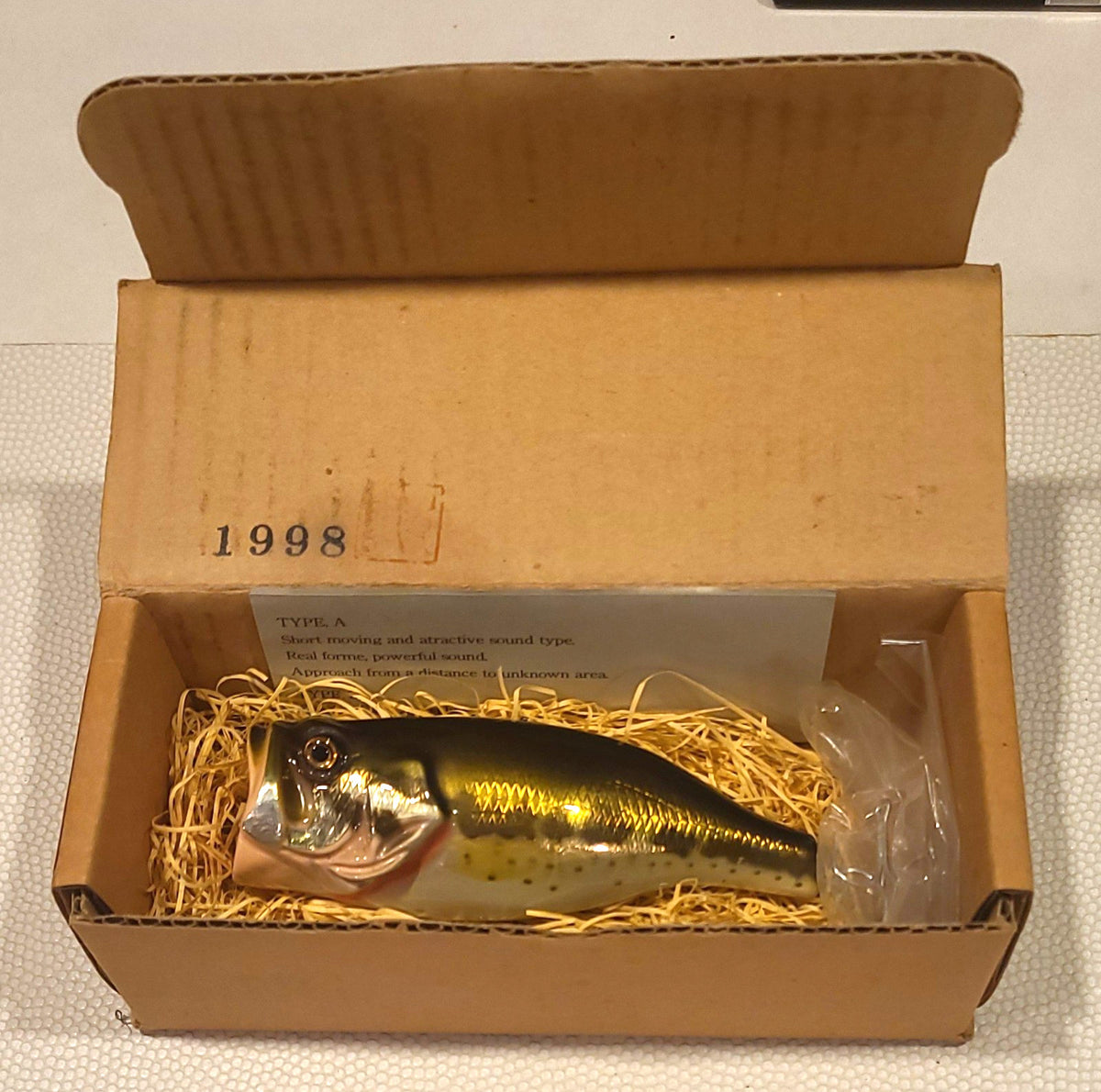 Handcrafted Topwater Bass Lure - 4 3/8 Inch, 1.5 Oz, Black Bass Popper