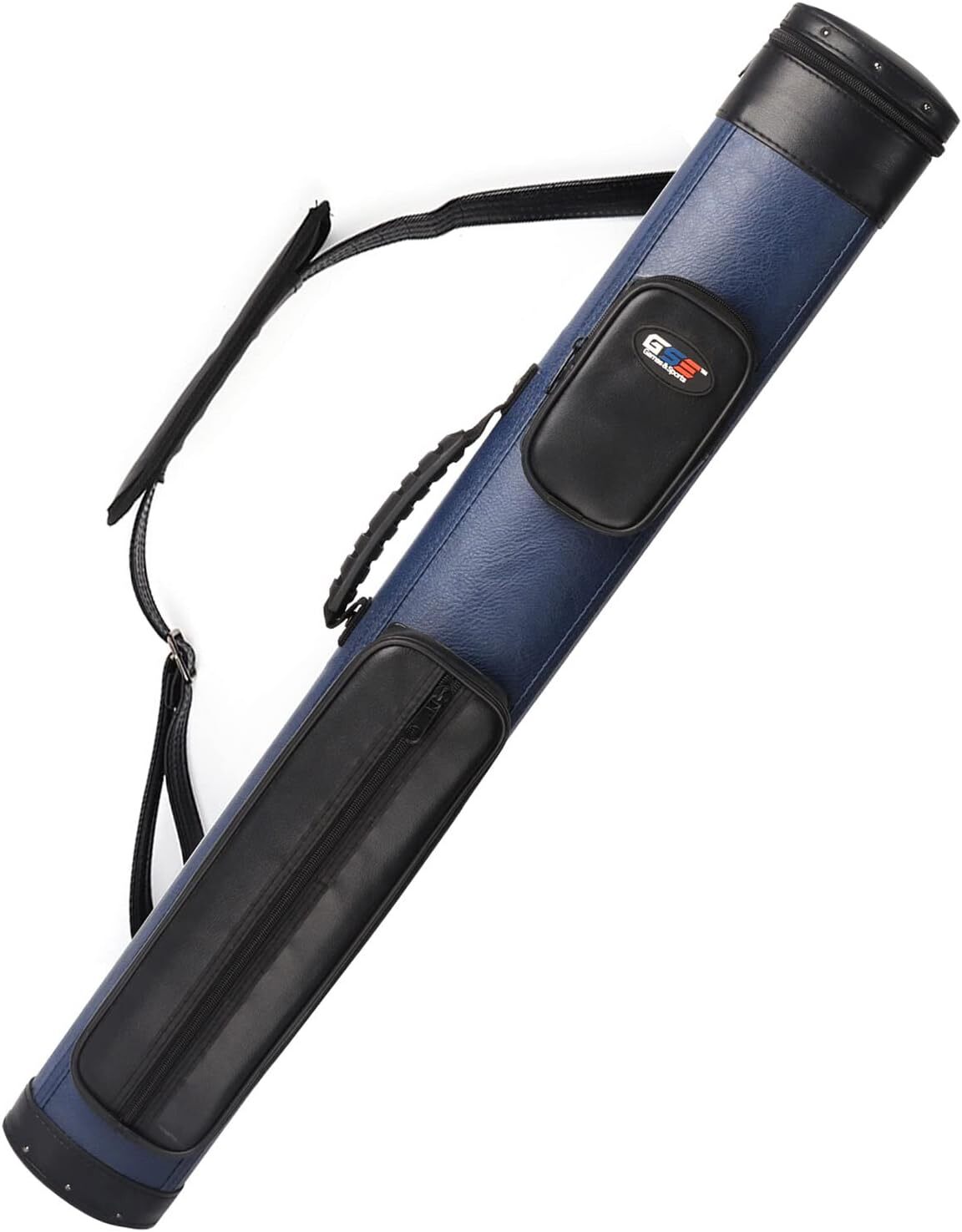 2x2 Oval Pool Cue Case Holds 2 Butts & 2 Shafts – Hard Leatherette 34in x 4.75in