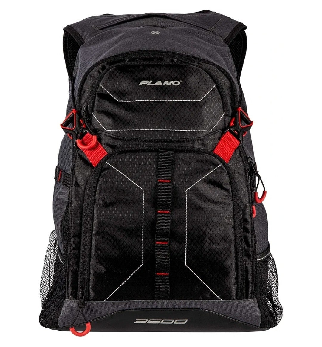 Water-Resistant Fishing Backpack Tackle Box with Pockets - Black