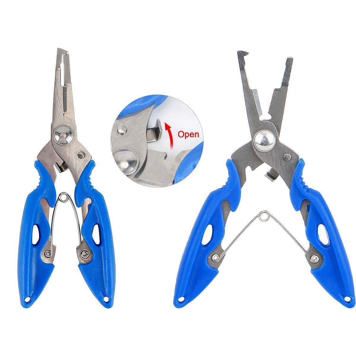200pcs Stainless Steel Fishing Split Rings Set with Pliers - Multiple Sizes