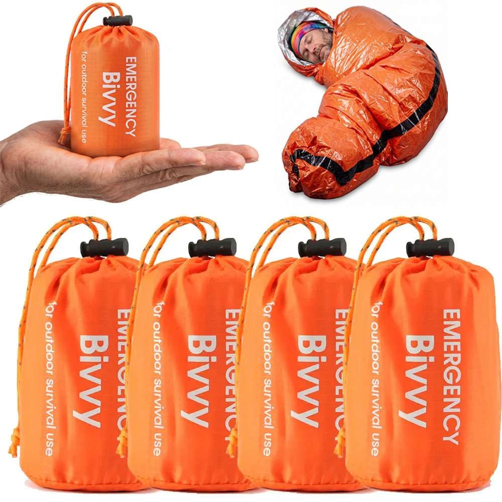 Emergency Sleeping Bag Thermal Blanket Waterproof for Outdoor Survival 36x84 in