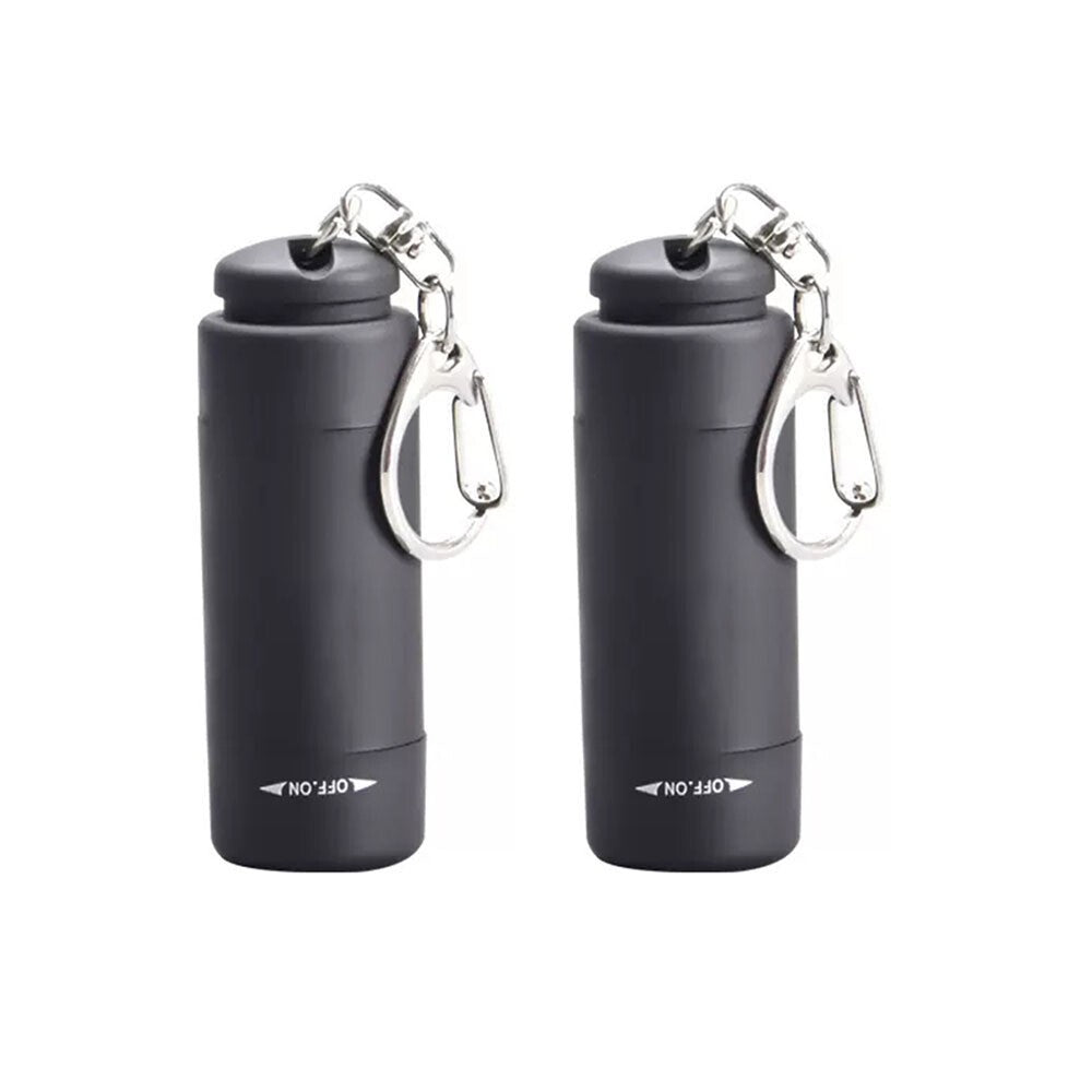 Mini LED Flashlight Torch USB Rechargeable Pocket Keychain Light 2pcs