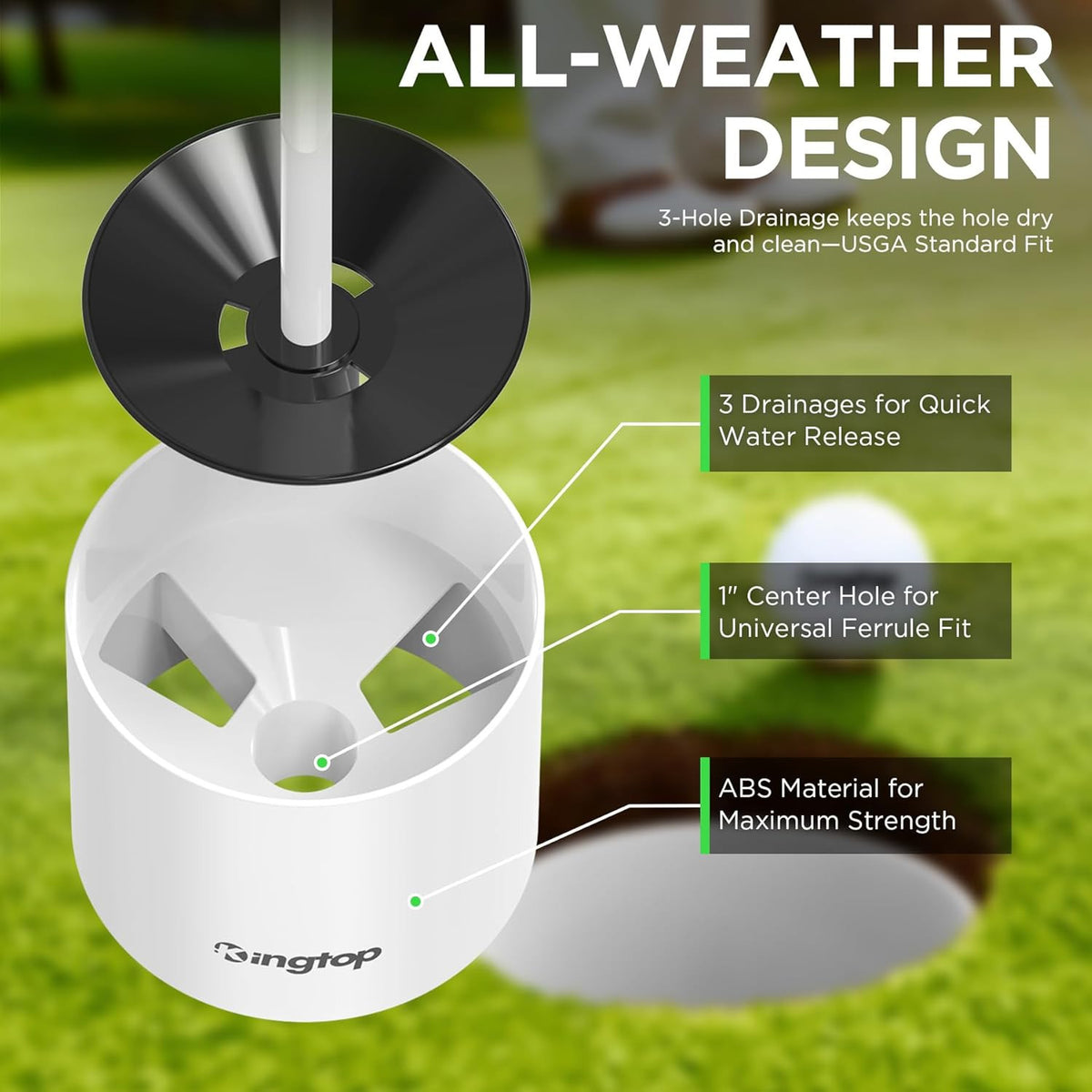 Golf Hole Cups for Practice Putting Greens - 4 or 6 Inches Deep