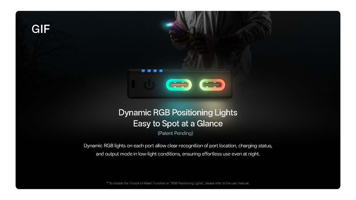 Ultralight 10000mAh Power Bank with Dual USB-C Ports and RGB Lights