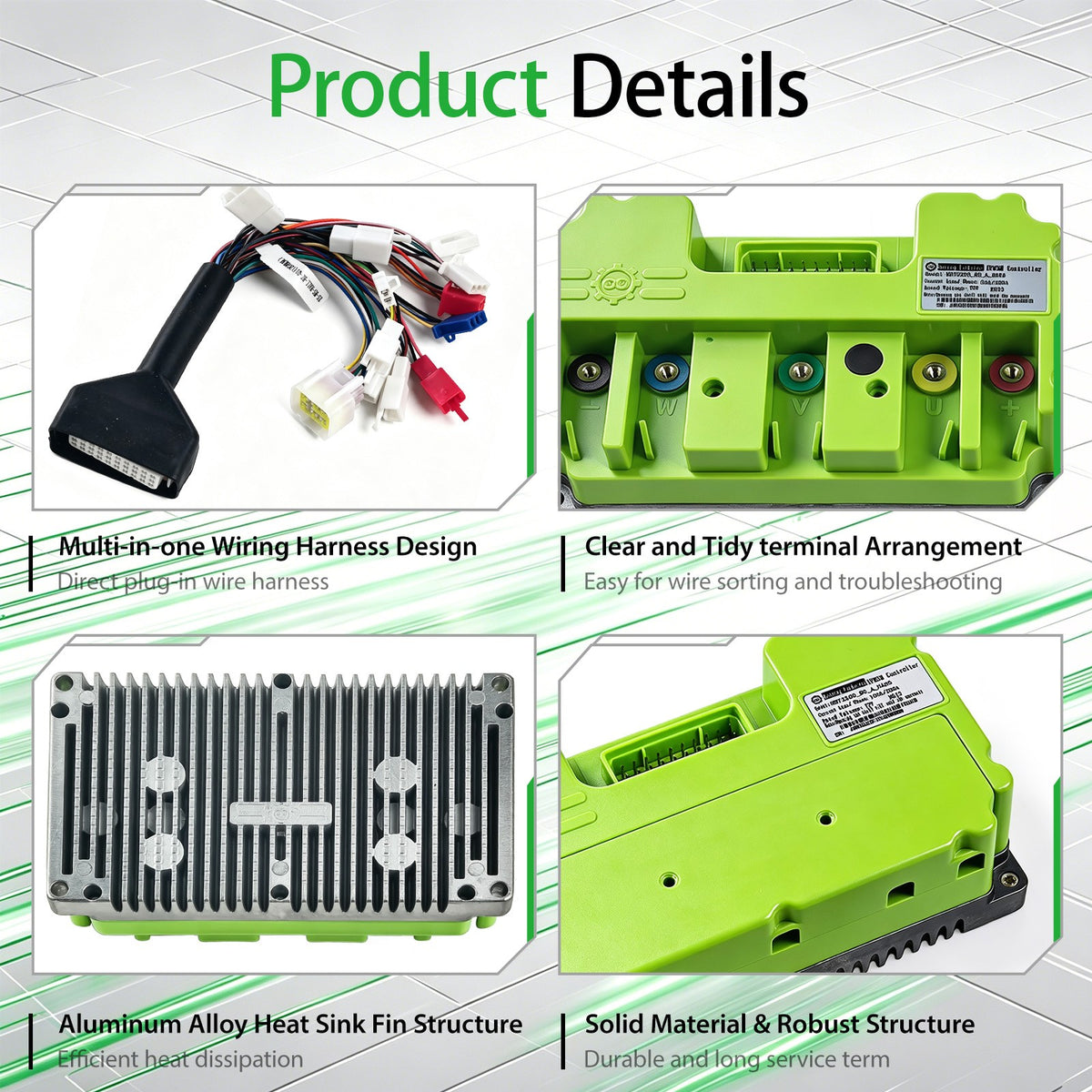 48-72V 100A Bluetooth Electric Motor Controller for E-Bikes & Tricycles