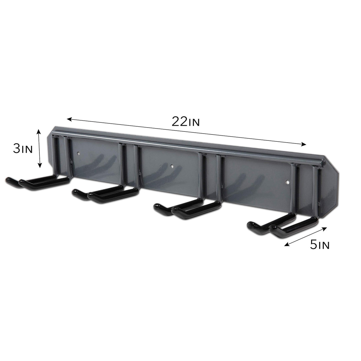 Wall-Mounted Ski Rack for 4 Pairs of Skis & Poles - Indoor Storage Organizer