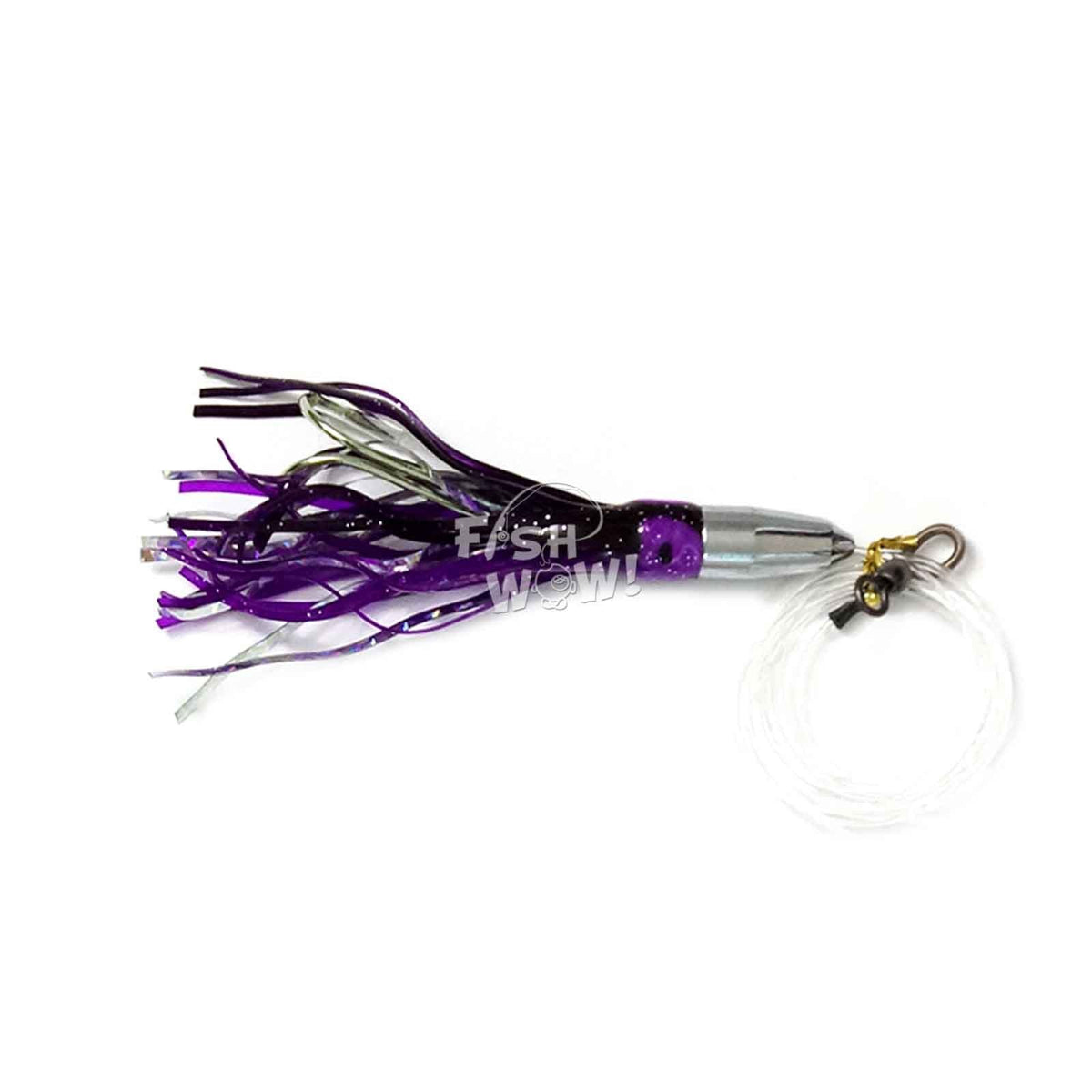 5-Piece Saltwater Fishing Lure Rig - Bullet Jet Head Mylar Squid Bait