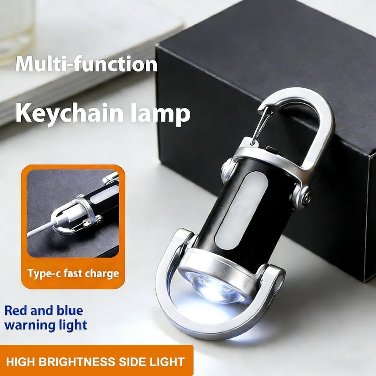 Rechargeable LED Keychain Flashlight 4 Pack - Super Bright Compact Portable