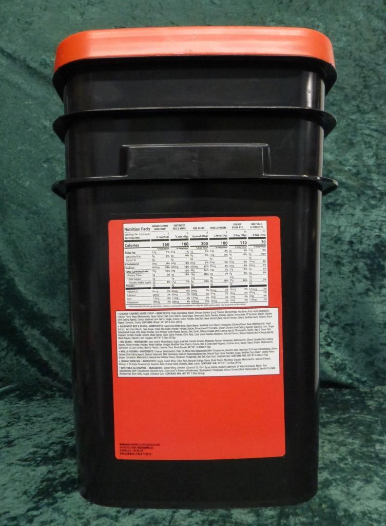 Emergency Freeze Dried Food Bucket with 132 Servings, Just Add Water