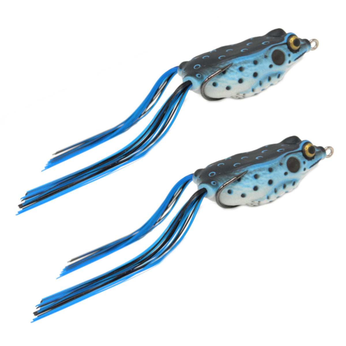 Topwater Bass Fishing Frogs 2.5 Inch 2 Pack - Weedless Hollow Body Lures
