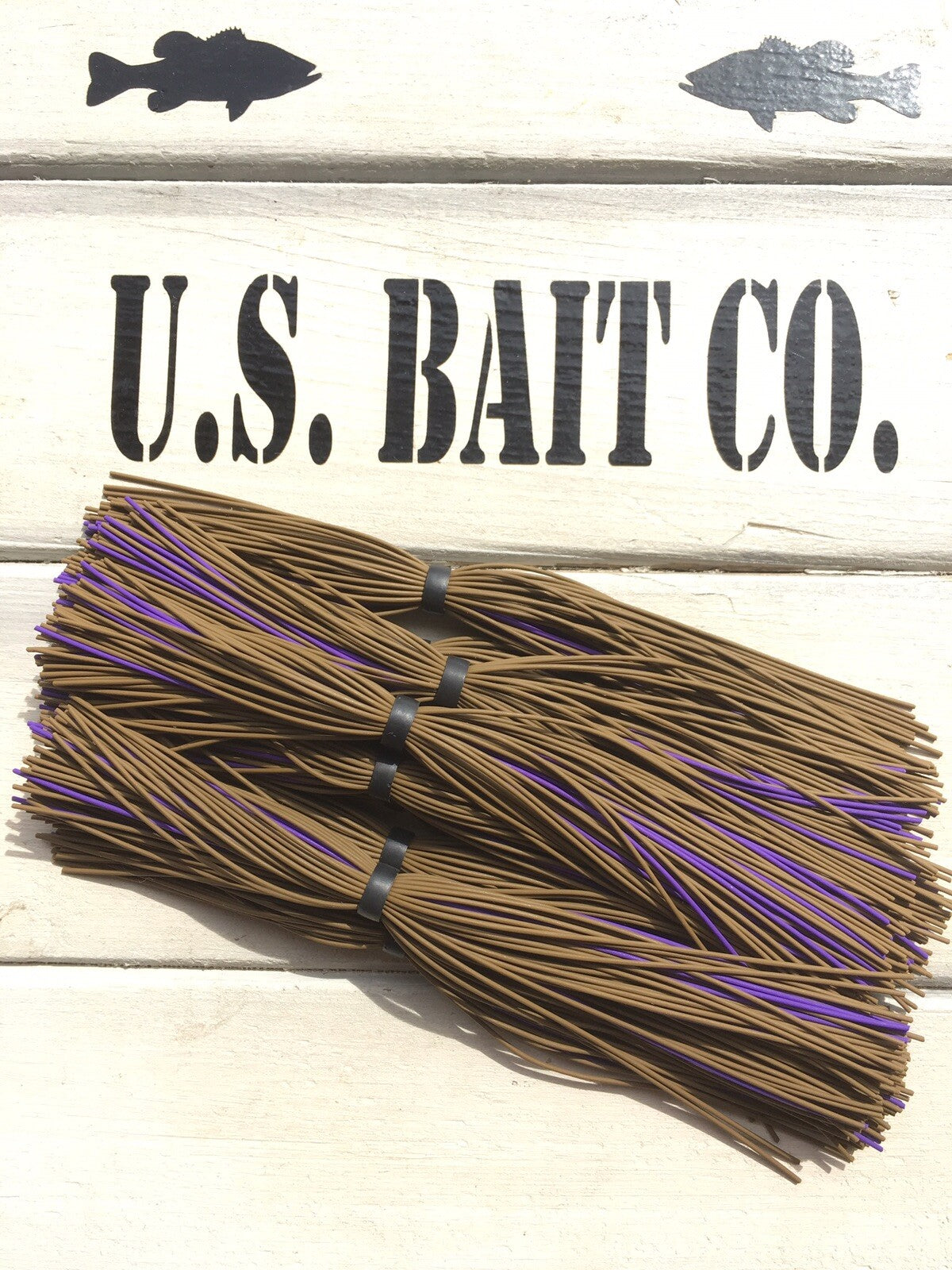 Bass Jig Skirts Living Rubber Lot of 10 Pumpkin Purple