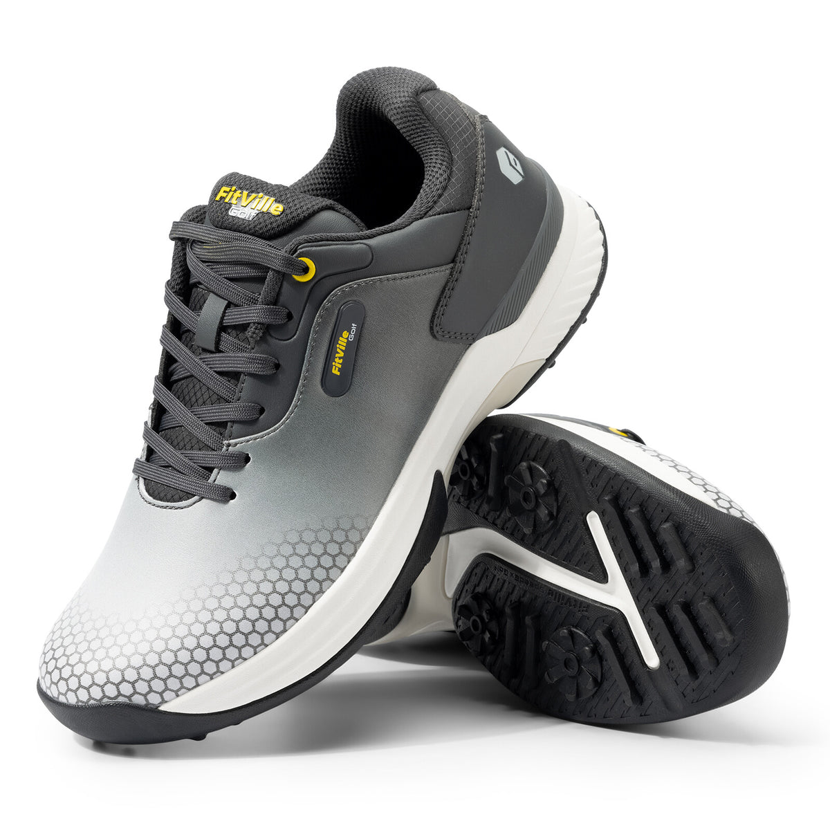 Men's Golf Shoes Spiked Outdoor Waterproof Wide & Extra Wide Fit
