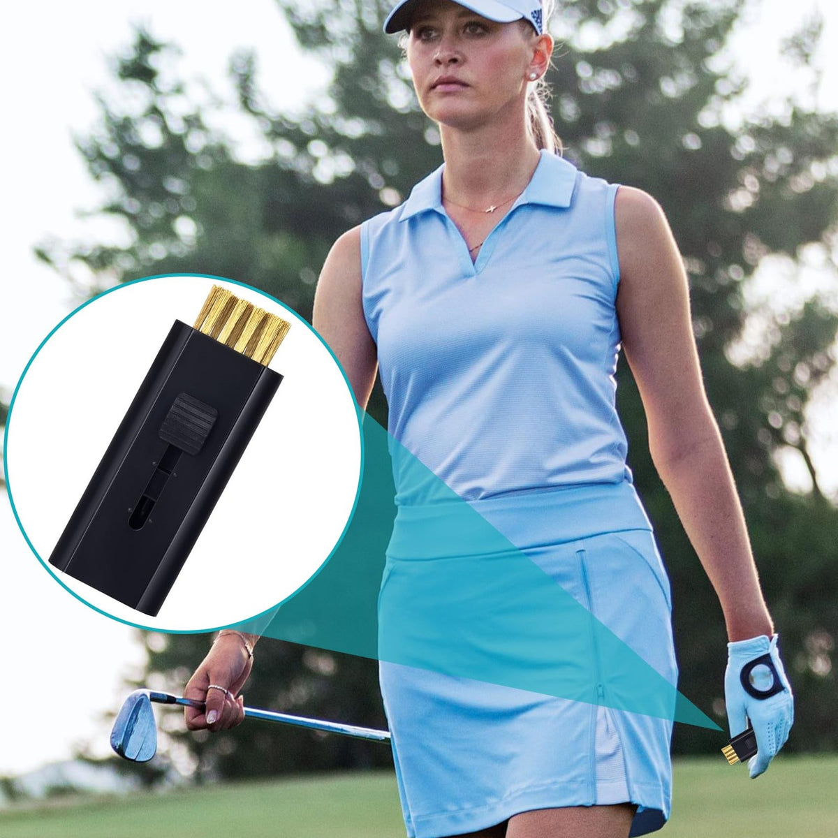 Golf Club Cleaner Brush Set - 4 Pack Portable Groove & Putter Cleaning Tools