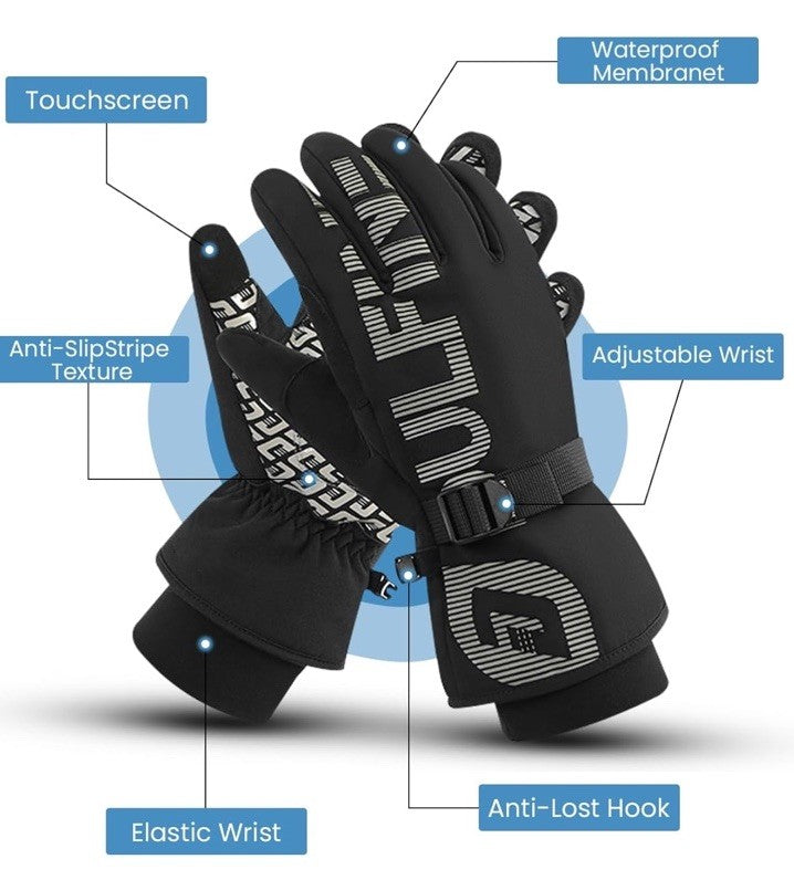 Thermal Waterproof Breathable Gloves for Outdoor Activities - Size M