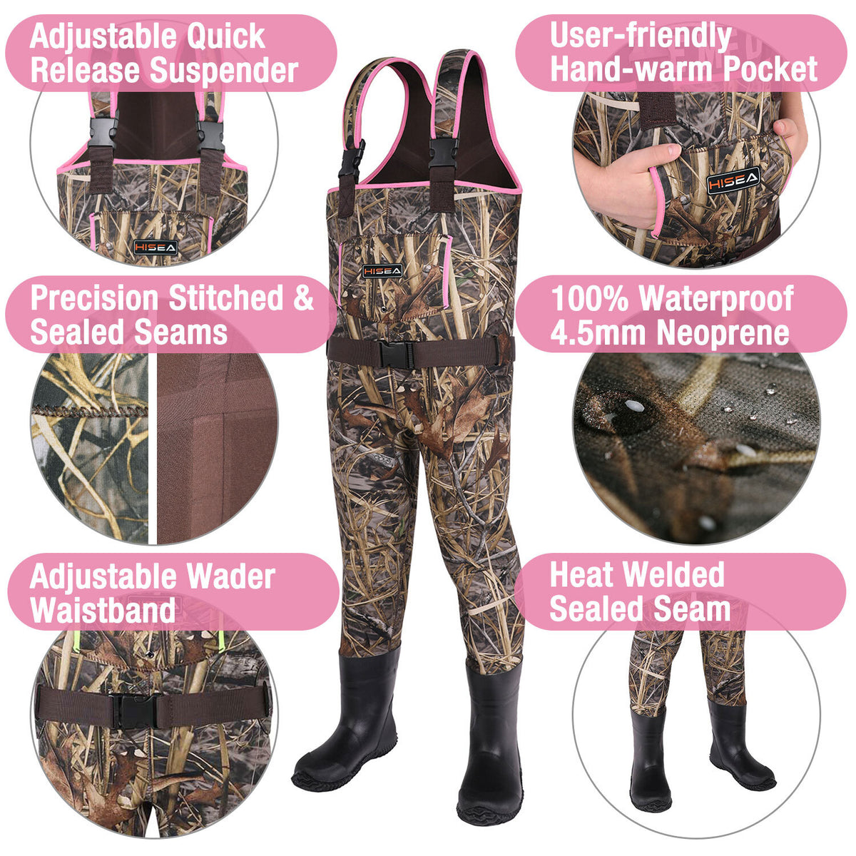 Kids Waterproof Neoprene Waders for Fishing and Muddy Outdoor Play