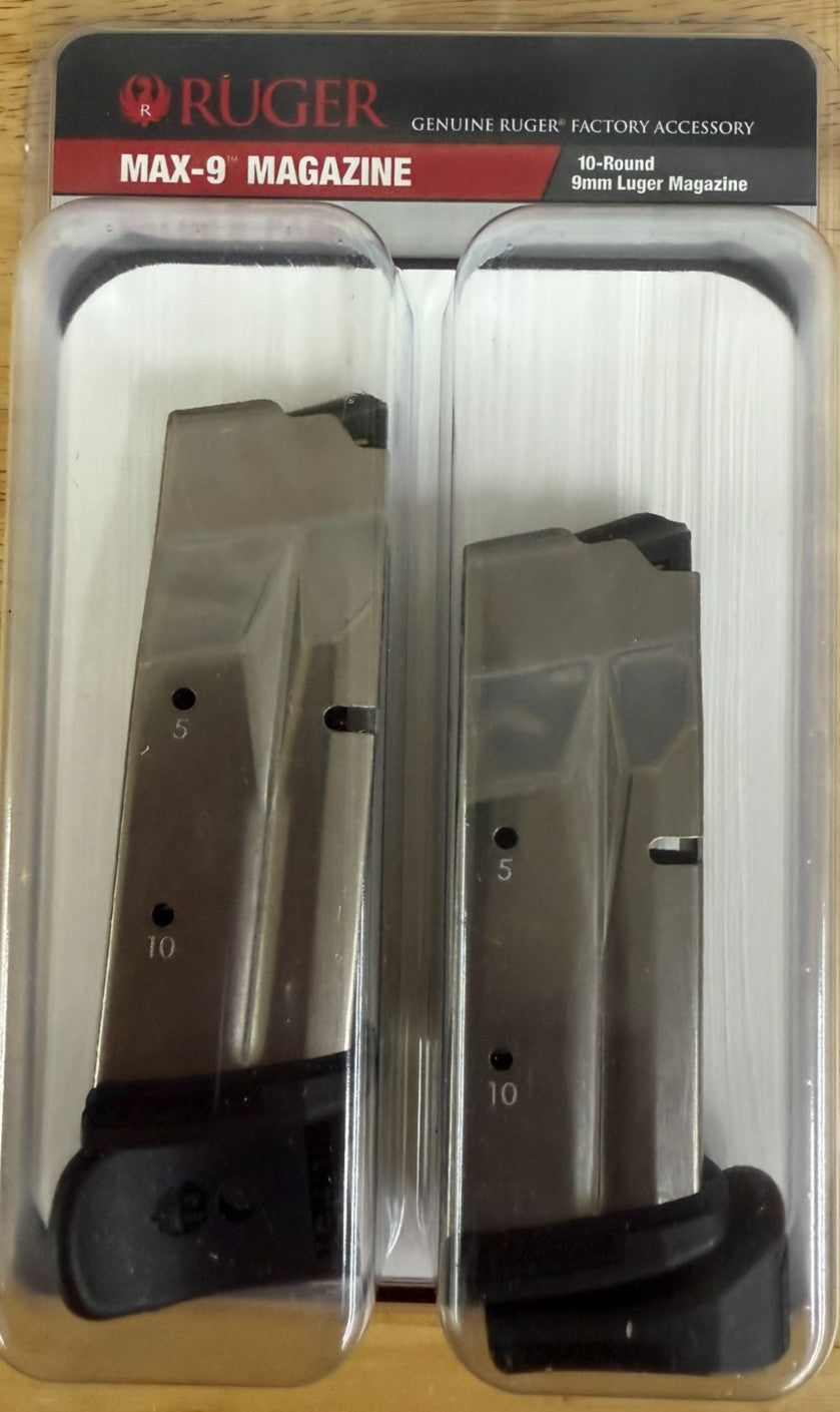 2-Pack Ruger MAX-9 9mm 10-Round Factory Magazines with Extensions